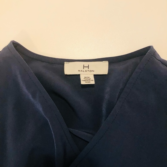 2/$30 HALSTON Long Sleeve Faux Wrap Peplum Top - Picture 4 of 6